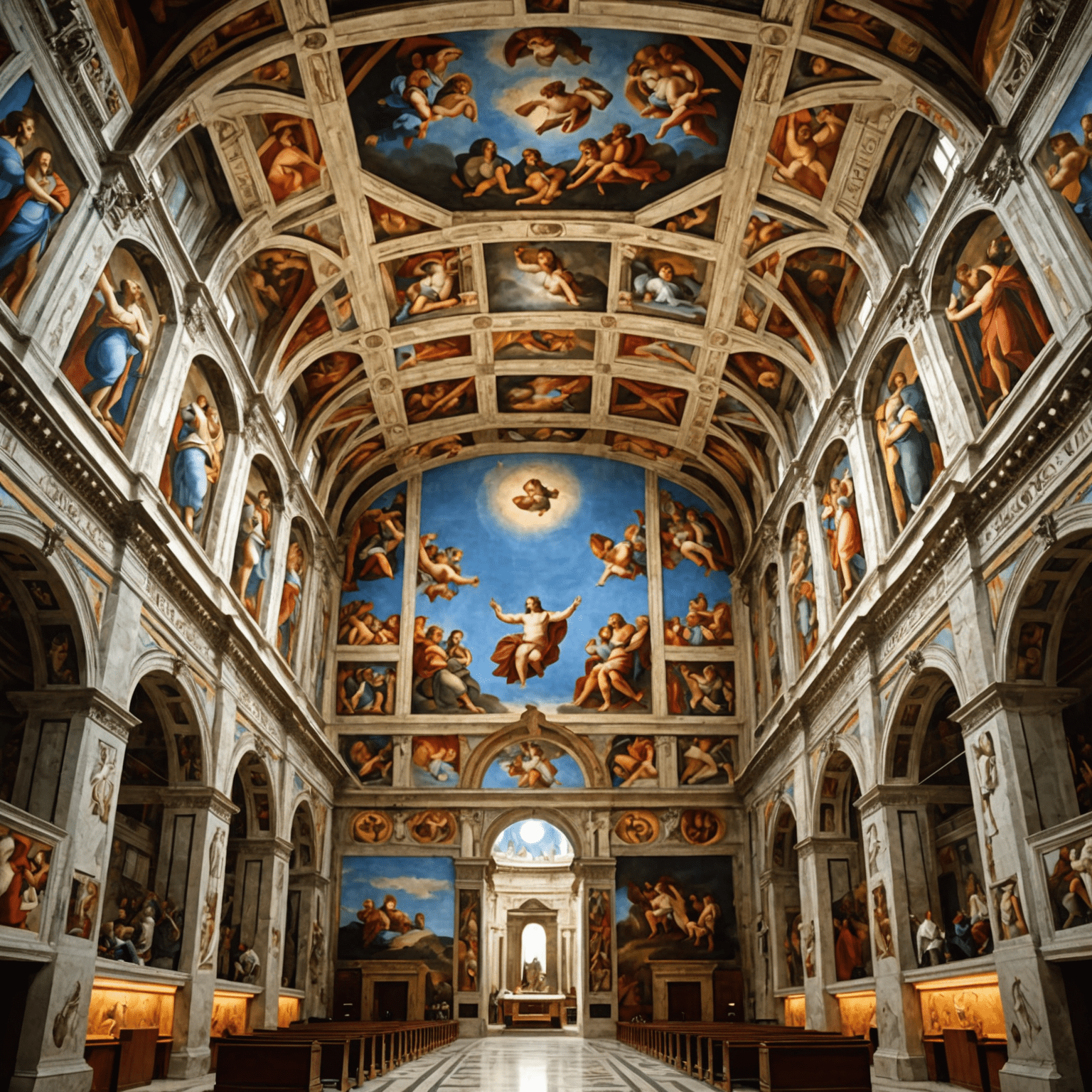 La Cappella Sistina con il famoso affresco di Michelangelo sul soffitto